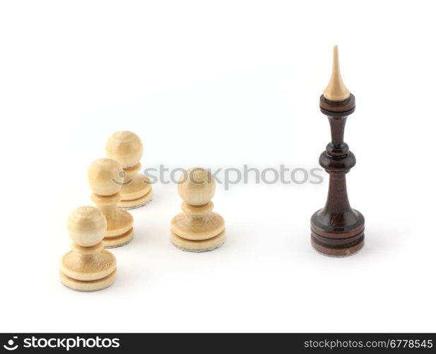 Chess game figures isolated on white