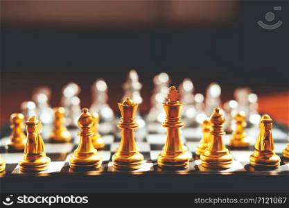 Chess game of successful business leader concept