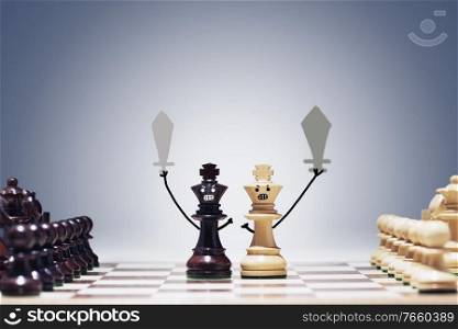 Chess game with cute annimated swords