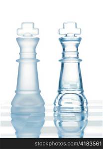 chess glass transparent kings isolated on white