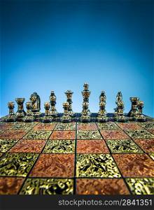 chess on a blue background