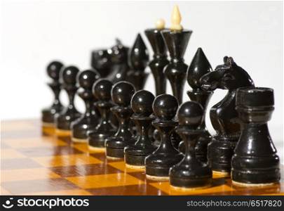 Chess pieces on white background. Chess pieces