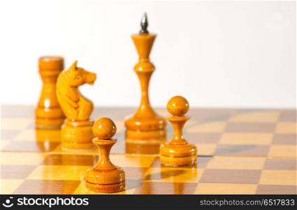 Chess pieces on white background. Chess pieces