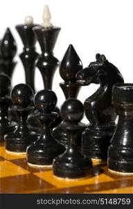 Chess pieces on white background. Chess pieces on white