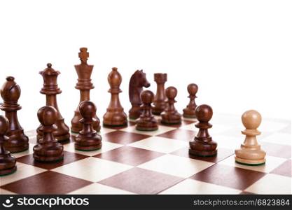 chess pieces. wooden chess pieces