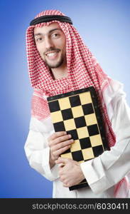 Chess player playing his game