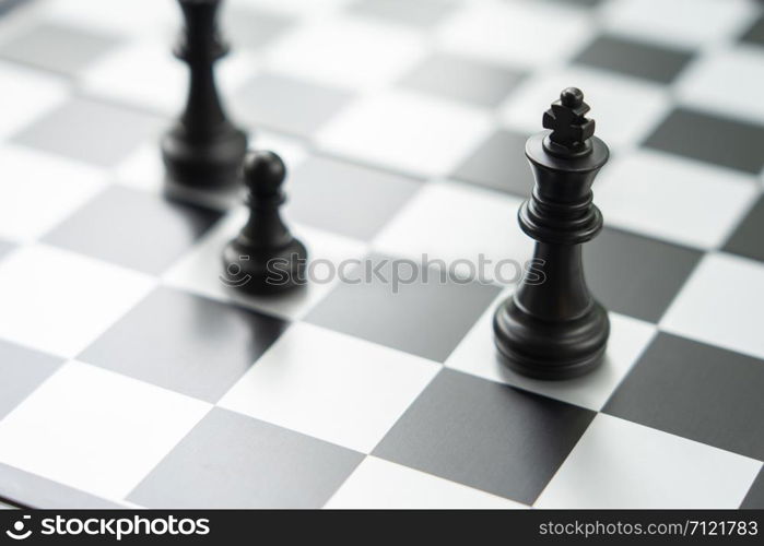 chessboard with a chess piece on the back Negotiating in business. as background business concept and strategy concept with copy space.