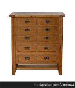 Chest of Drawers isolated with clipping path. Chest of Drawers