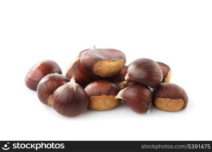 chestnuts heap isolated on white background