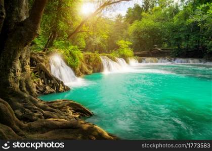 Chet-Sao-Noi waterfall in Khao Yai National Park, Saraburi province, Thailand.. Chet-Sao-Noi waterfall