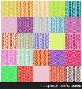 Chevron Patterns in Red, Blue, Pink, Yellow, Green. Set of Vintage Retro Backgrounds