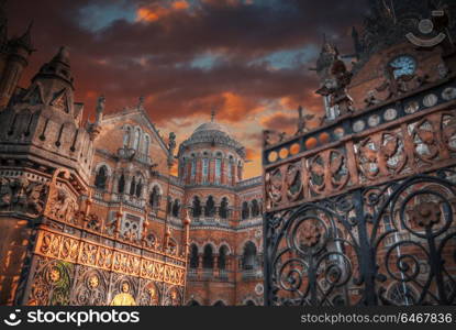 Chhatrapati Shivaji, the former Victoria Terminus - a historical railway station in the Indian city of Mumbai, one of the busiest in India.