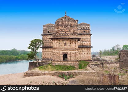 Chhatris or Cenotaphs are dome shaped structure built in 17th century for a long memory about raja of Orchha city.