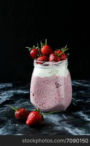 Chia seed pudding with strawberry