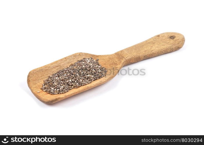 Chia seeds on spoon