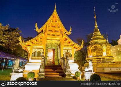 CHIANG MAI, THAILAND - MARCH 29, 2018: Wat Phra Singh - Buddhists temple in Chiang Mai, Thailand in a summer day