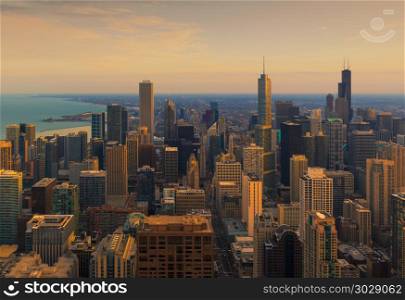 Chicago City and Michigan Lake, Chicago, Illinois, USA
