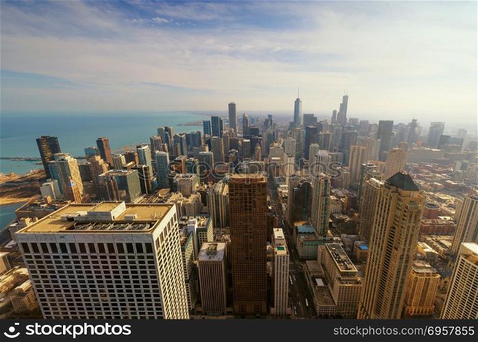 Chicago City and Michigan Lake, Chicago, Illinois, USA