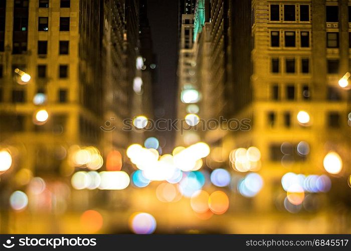 chicago illinois tilt effect cityscape at night