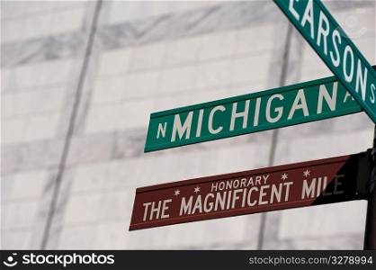 Chicago, Michigan Avenue street sign