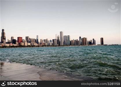 Chicago skyline, Lake Michigan