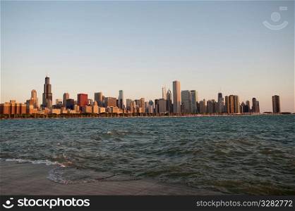 Chicago Skyline, lake Michigan