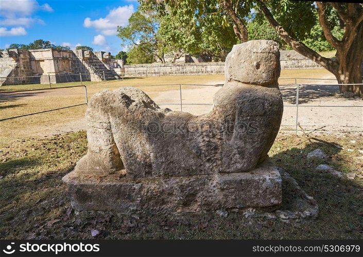 Chichen Itza Chac Mool sculpture at Yucatan Mexico
