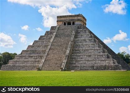 Chichen Itza El Templo pyramid Kukulcan temple in Mexico Yucatan