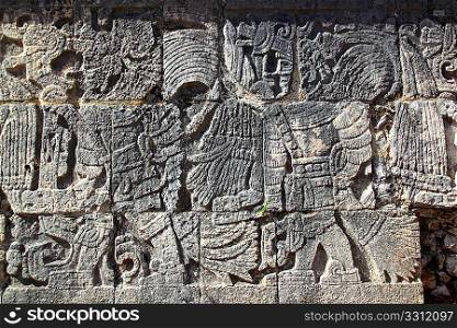 Chichen Itza hieroglyphics mayan pok ta pok ball court Mexico