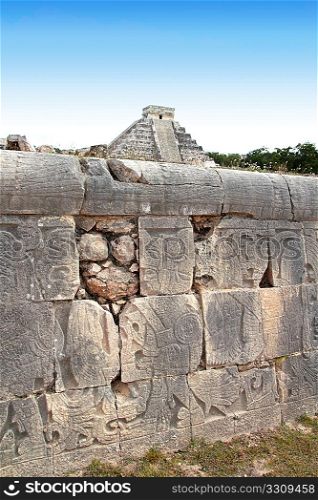 Chichen Itza hieroglyphics mayan pok-ta-pok ball court Mexico Kukulkan pyramid