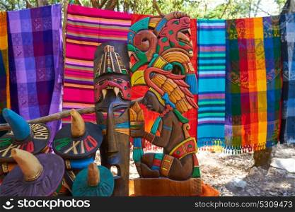 Chichen itza Mayan handcrafts and serapes in Yucatan Mexico