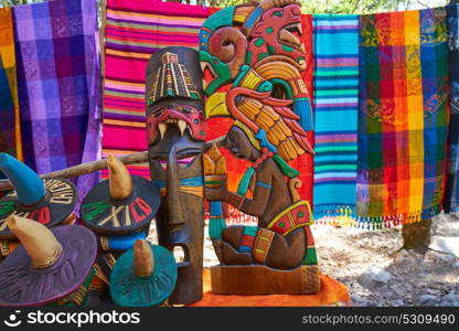 Chichen itza Mayan handcrafts and serapes in Yucatan Mexico