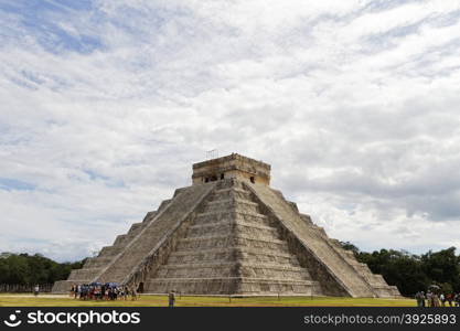 Chichen Itza, Mexico - October 30, 2012: Chichen Itza Maya ruins has 14 million visitors annually, it is 11th most visited site in the world