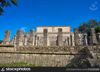 Chichen Itza one thousand columns temple at Yucatan Mexico