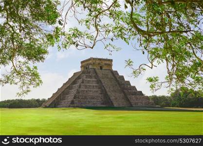 Chichen Itza pyramid El Templo Kukulcan temple in Mexico Yucatan
