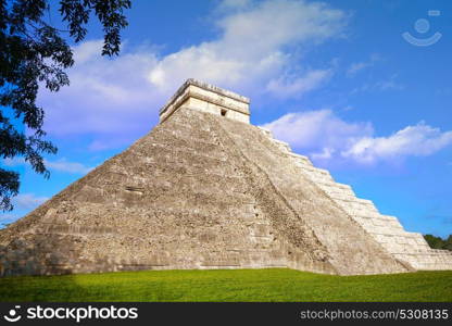 Chichen Itza pyramid El Templo Kukulcan temple in Mexico Yucatan