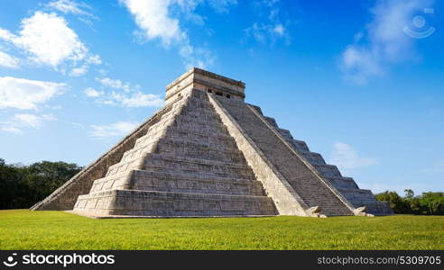 Chichen Itza pyramid El Templo Kukulcan temple in Mexico Yucatan