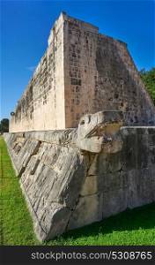 Chichen Itza stone ring Maya ballgame court in Yucatan Mexico