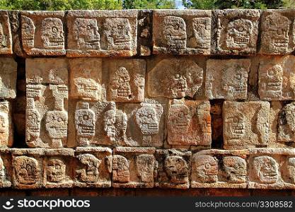 Chichen Itza Tzompantli the Wall of Skulls Mayan Yucatan Mexico