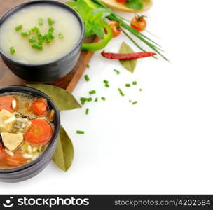 Chicken And Wild Rice Soup And Potato Cream Soup