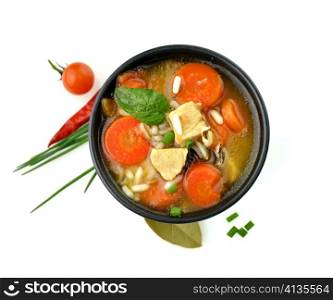Chicken And Wild Rice Soup With Vegetables