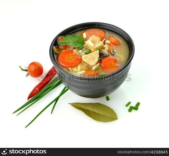 Chicken And Wild Rice Soup With Vegetables