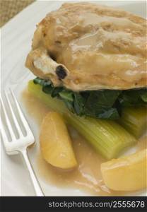Chicken Breast and Celery cooked in a Cider Sauce