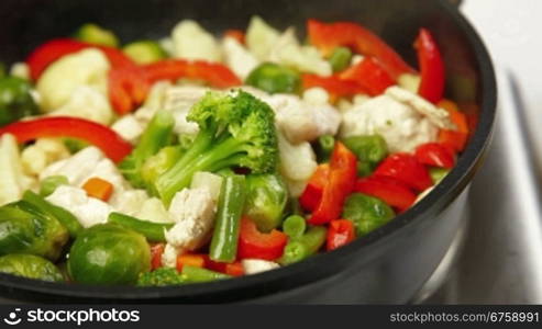 Chicken Breast and Vegetable Stir Fry, Closeup