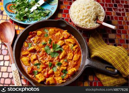 Chicken curry indian recipe with basmati rice