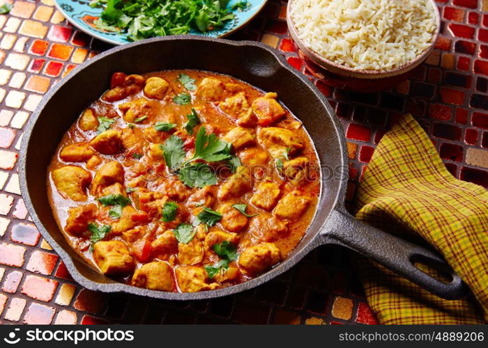 Chicken curry indian recipe with basmati rice