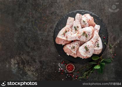 Chicken drumsticks. Fresh raw meat for cooking