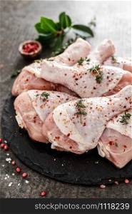 Chicken drumsticks. Fresh raw meat for cooking