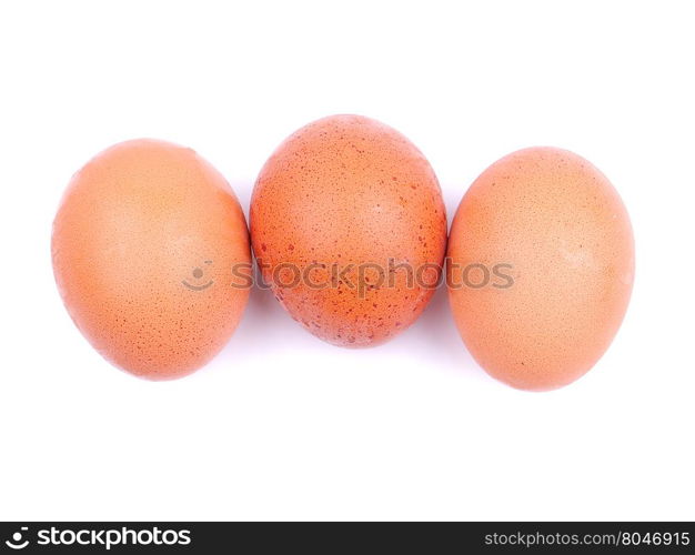 Chicken eggs on a white background