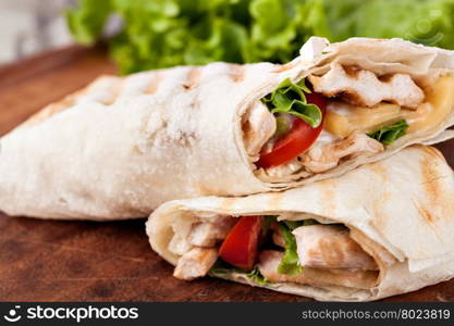 Chicken fajita wrap sandwich